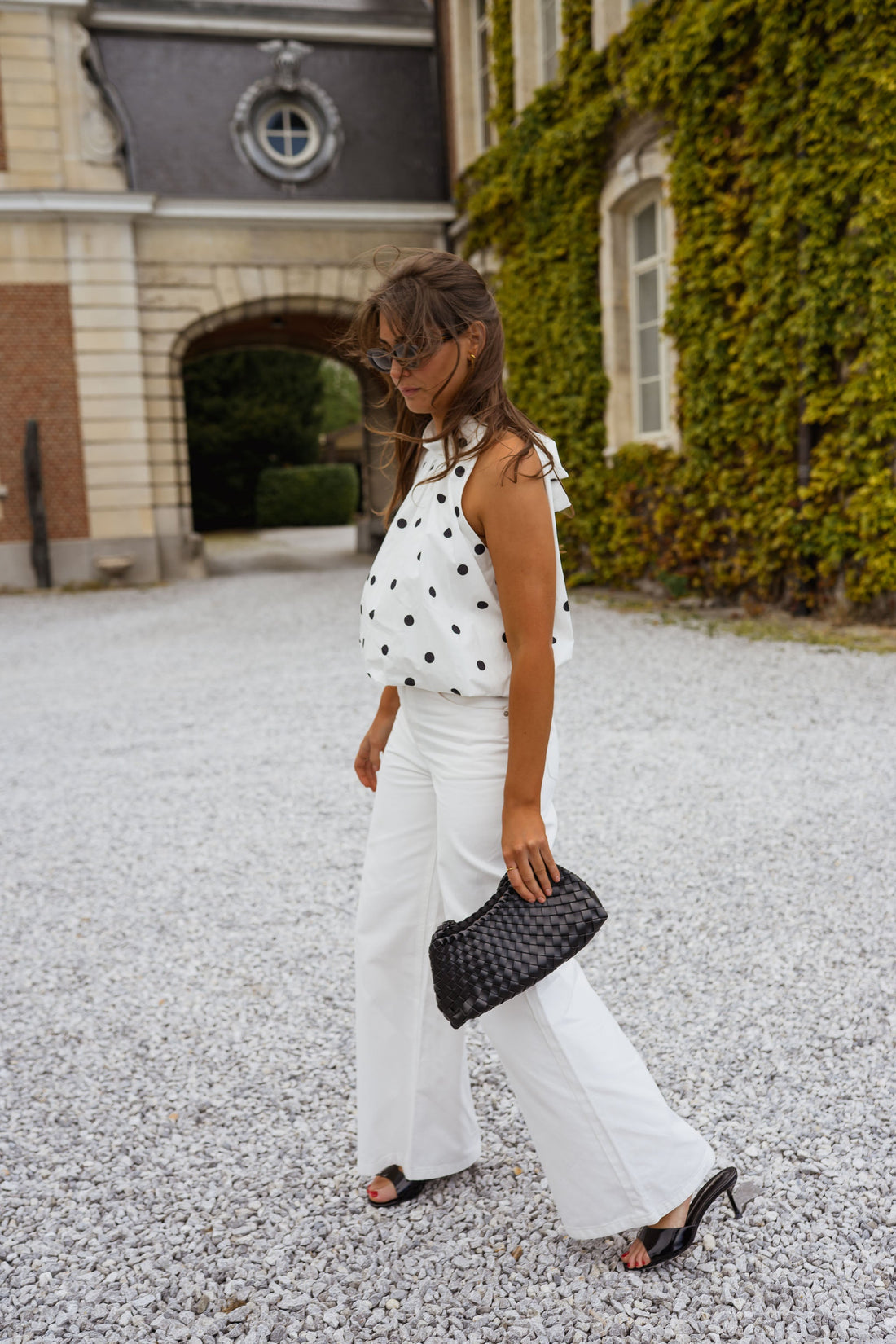 Top Cipriani - blanc à pois