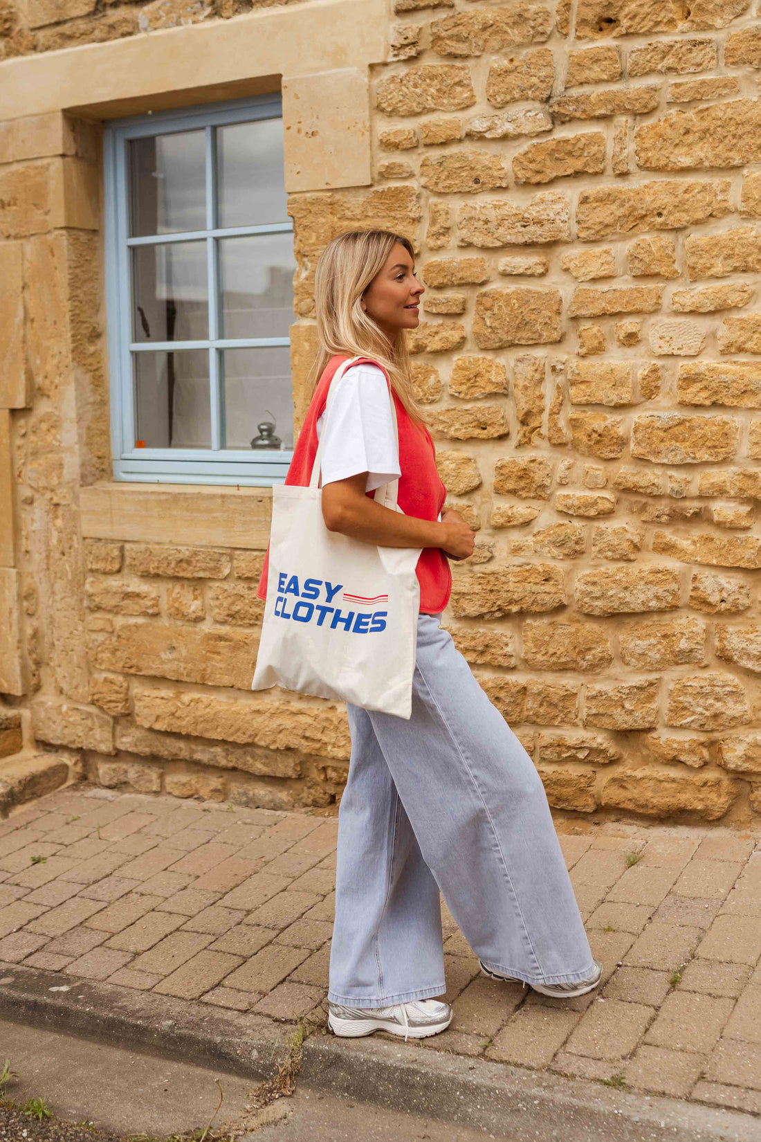 Tote bag EASY CLOTHES - bleu et rouge